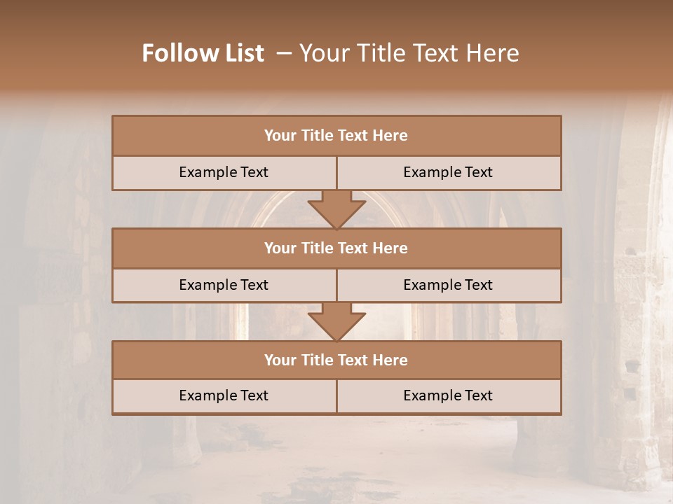 A Mystical View Of The Interior Of A Ruined Church PowerPoint Template