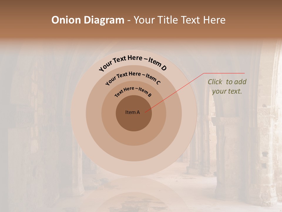 A Mystical View Of The Interior Of A Ruined Church PowerPoint Template