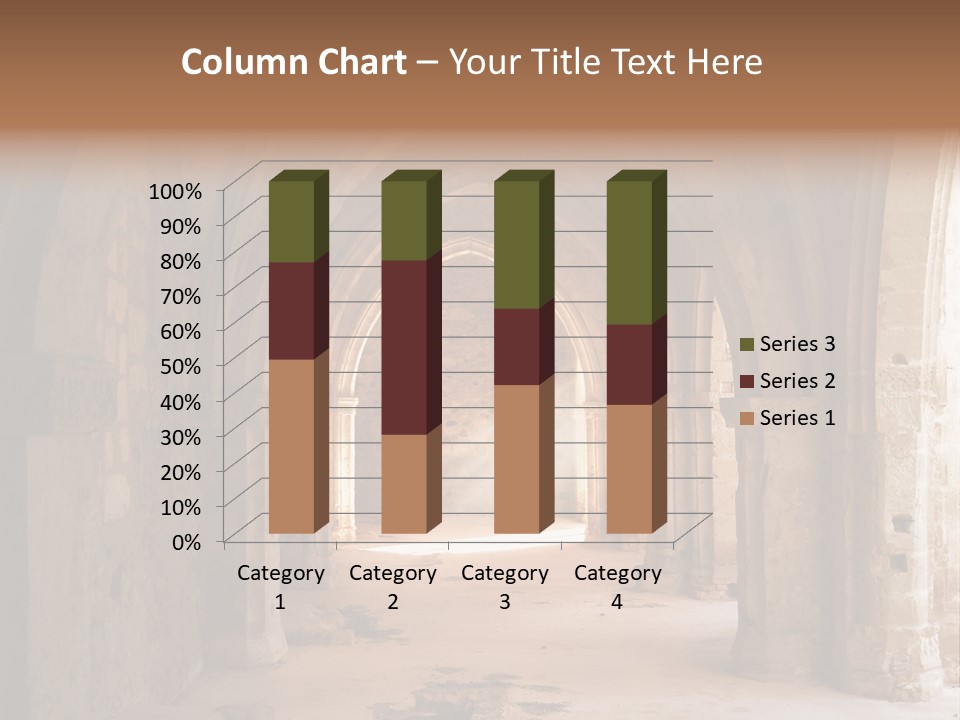A Mystical View Of The Interior Of A Ruined Church PowerPoint Template