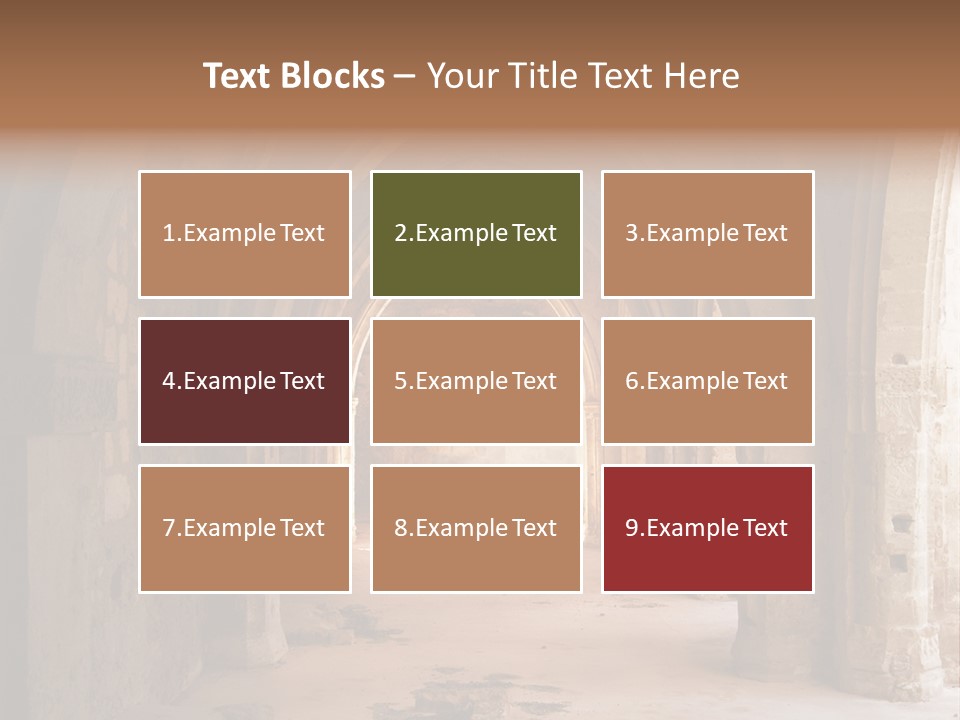 A Mystical View Of The Interior Of A Ruined Church PowerPoint Template