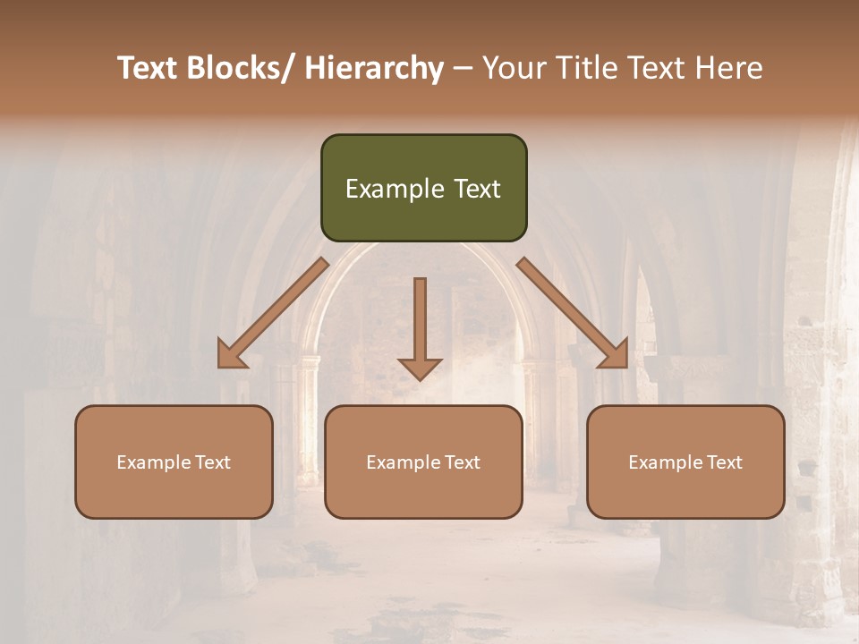 A Mystical View Of The Interior Of A Ruined Church PowerPoint Template