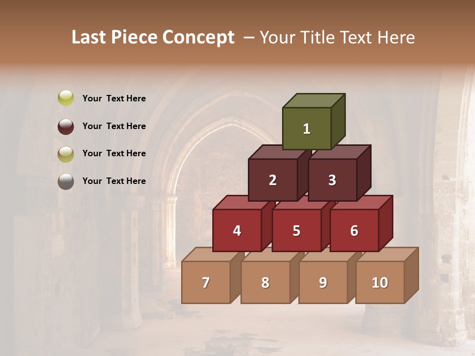 A Mystical View Of The Interior Of A Ruined Church PowerPoint Template
