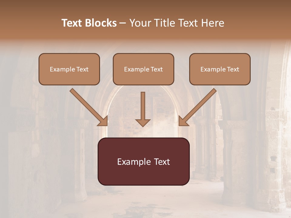 A Mystical View Of The Interior Of A Ruined Church PowerPoint Template