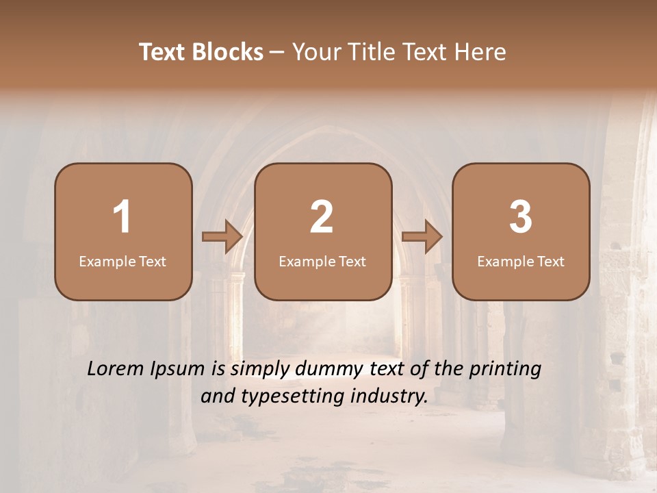 A Mystical View Of The Interior Of A Ruined Church PowerPoint Template