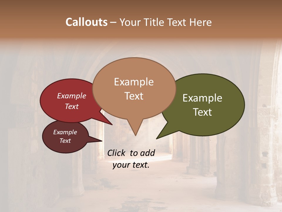 A Mystical View Of The Interior Of A Ruined Church PowerPoint Template
