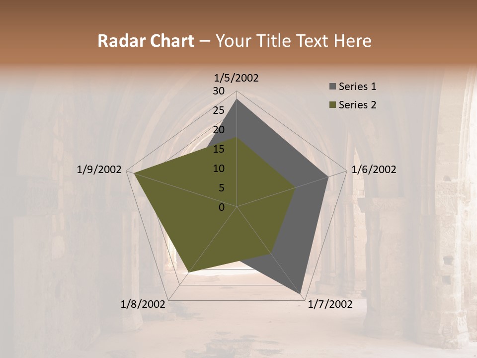 A Mystical View Of The Interior Of A Ruined Church PowerPoint Template