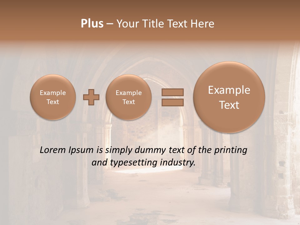 A Mystical View Of The Interior Of A Ruined Church PowerPoint Template