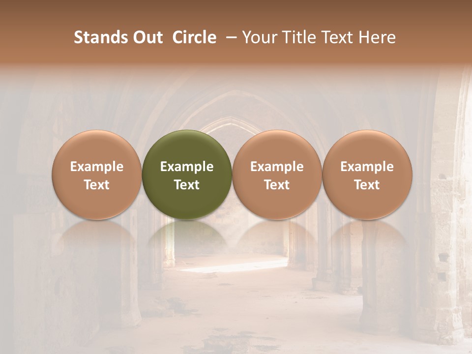 A Mystical View Of The Interior Of A Ruined Church PowerPoint Template