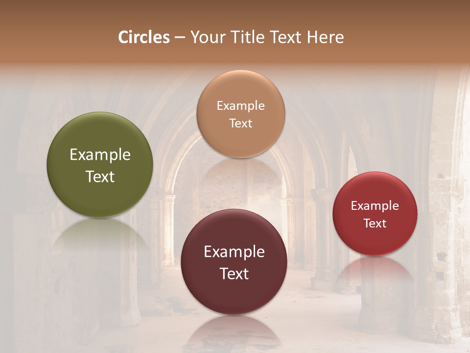 A Mystical View Of The Interior Of A Ruined Church PowerPoint Template