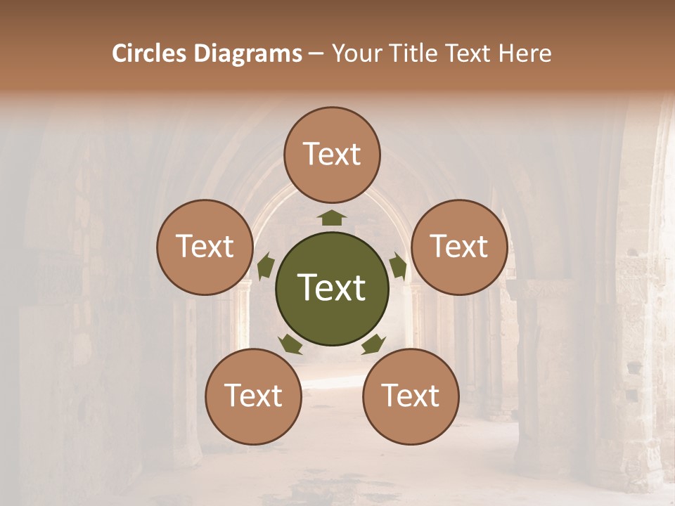 A Mystical View Of The Interior Of A Ruined Church PowerPoint Template