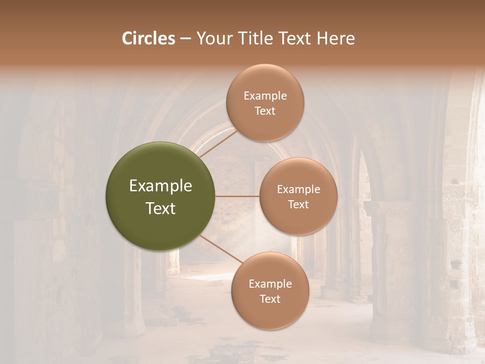 A Mystical View Of The Interior Of A Ruined Church PowerPoint Template