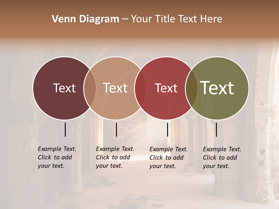 A Mystical View Of The Interior Of A Ruined Church PowerPoint Template