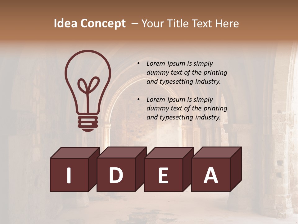 A Mystical View Of The Interior Of A Ruined Church PowerPoint Template