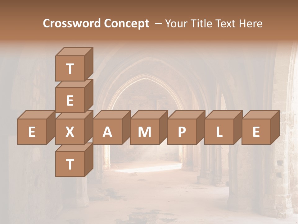 A Mystical View Of The Interior Of A Ruined Church PowerPoint Template