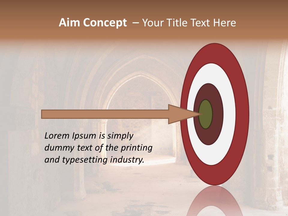 A Mystical View Of The Interior Of A Ruined Church PowerPoint Template