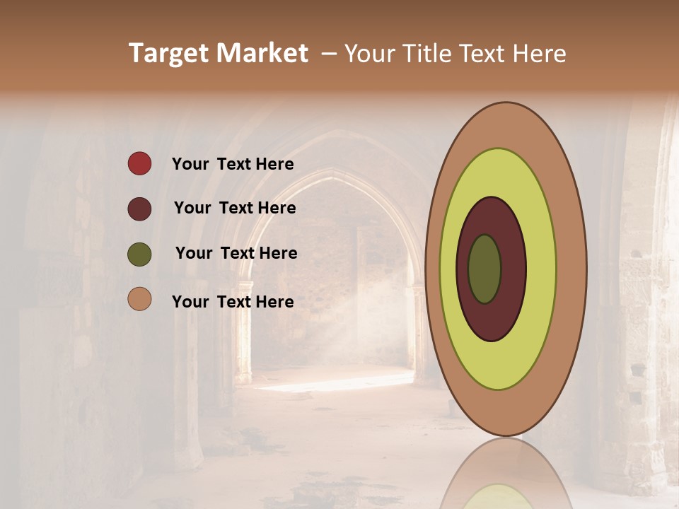 A Mystical View Of The Interior Of A Ruined Church PowerPoint Template