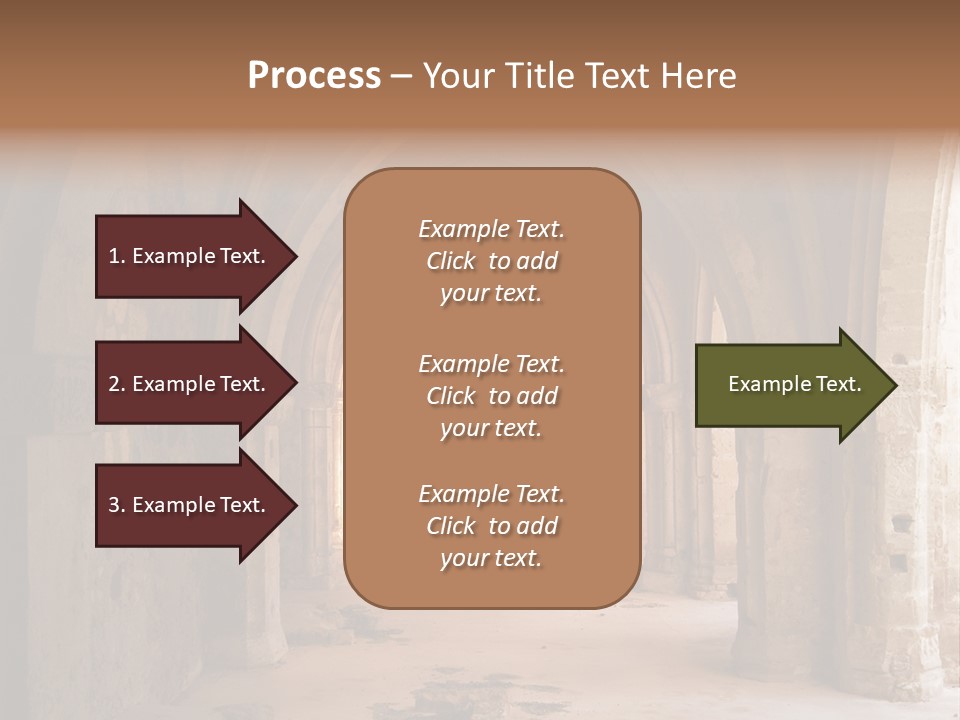 A Mystical View Of The Interior Of A Ruined Church PowerPoint Template