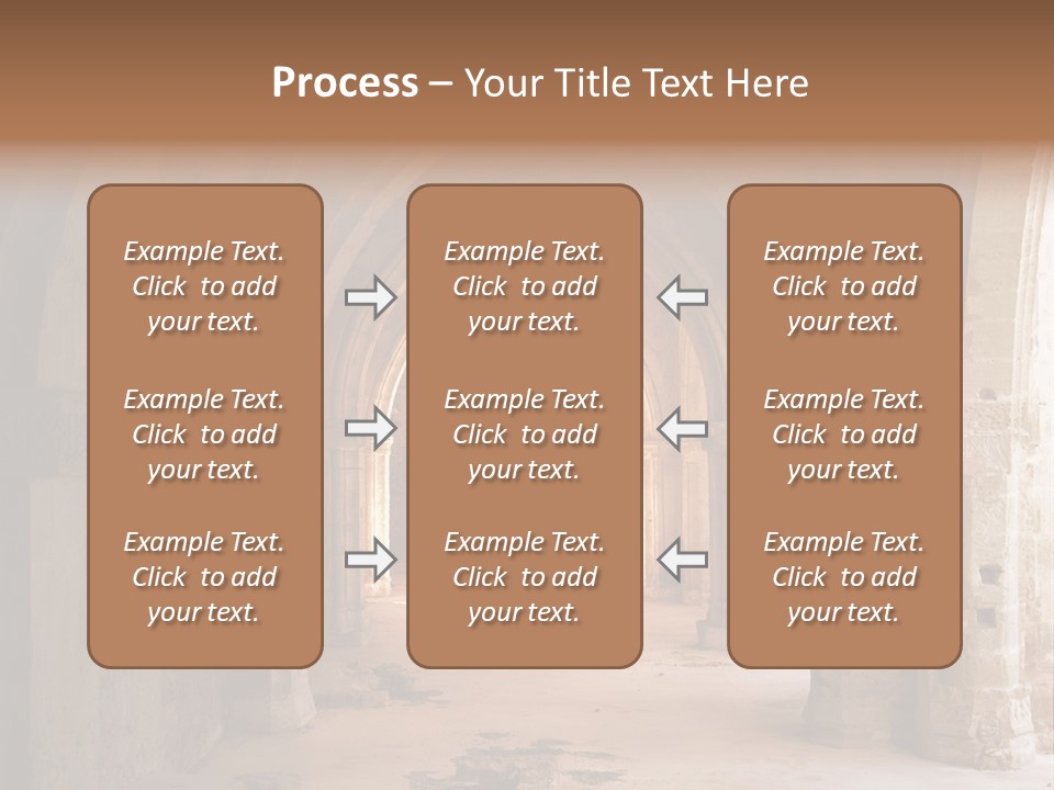 A Mystical View Of The Interior Of A Ruined Church PowerPoint Template