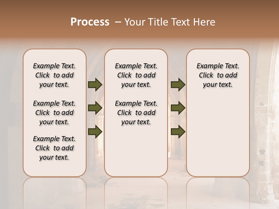 A Mystical View Of The Interior Of A Ruined Church PowerPoint Template