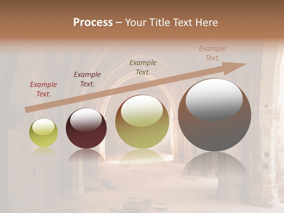 A Mystical View Of The Interior Of A Ruined Church PowerPoint Template