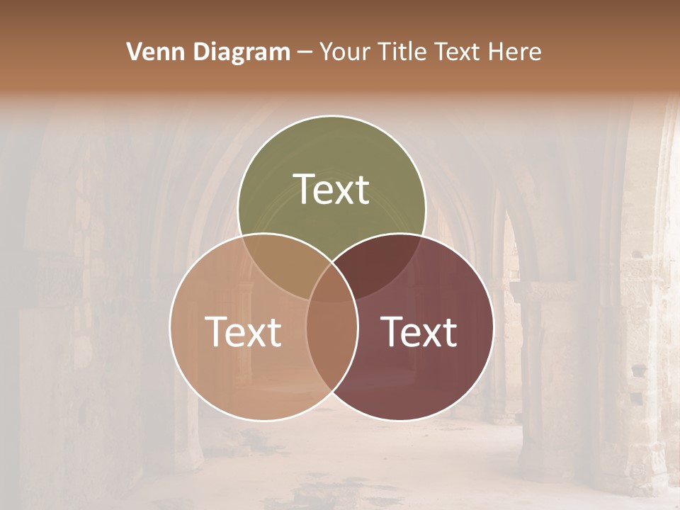 A Mystical View Of The Interior Of A Ruined Church PowerPoint Template