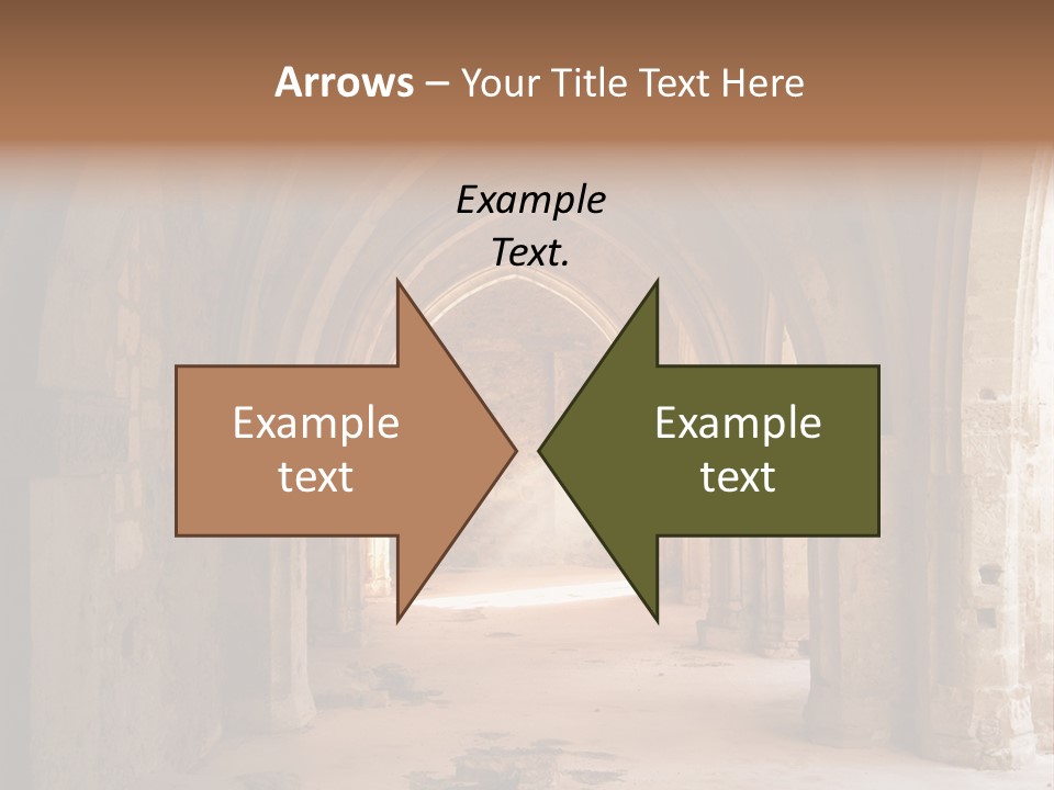 A Mystical View Of The Interior Of A Ruined Church PowerPoint Template