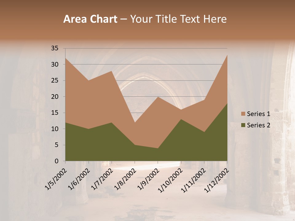 A Mystical View Of The Interior Of A Ruined Church PowerPoint Template