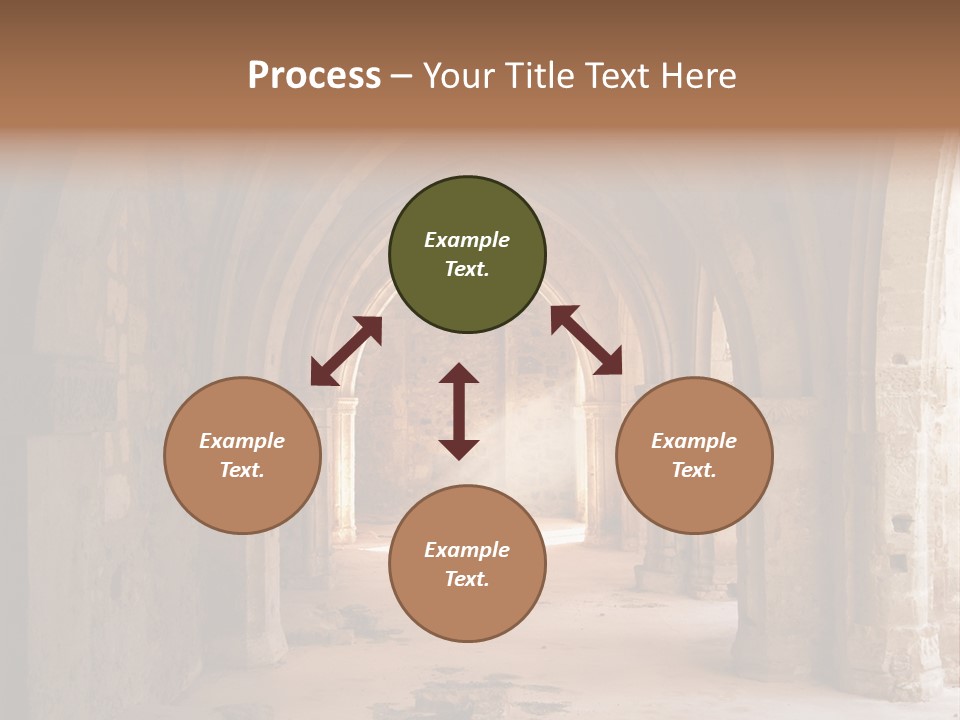 A Mystical View Of The Interior Of A Ruined Church PowerPoint Template