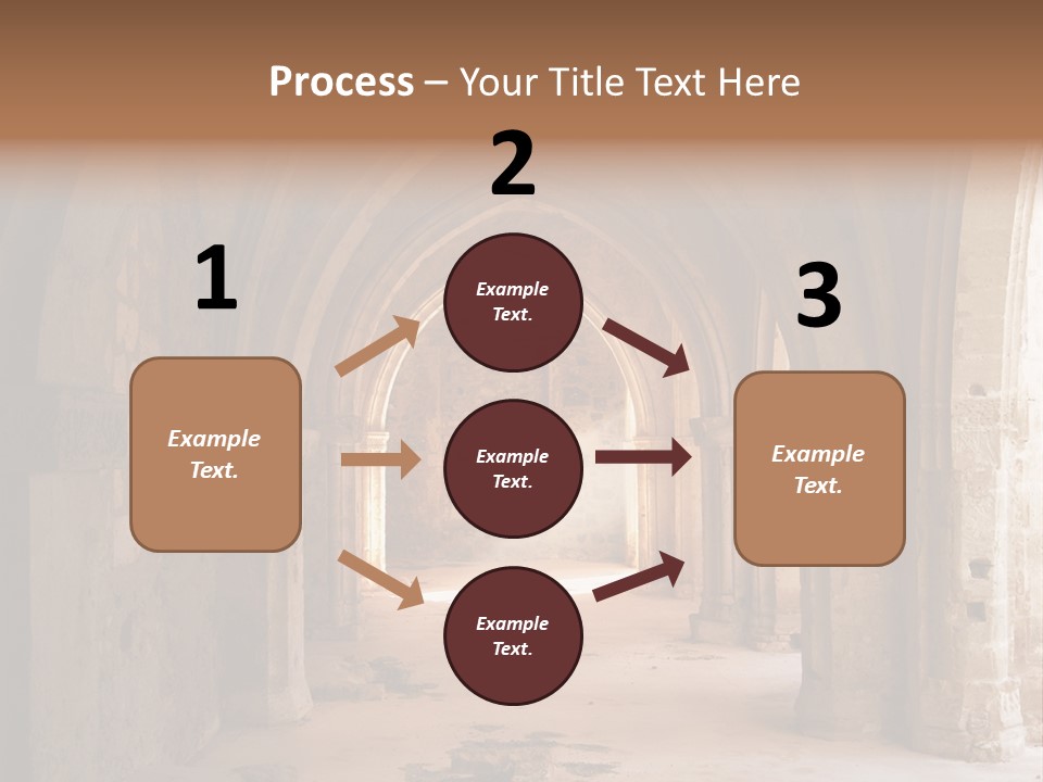 A Mystical View Of The Interior Of A Ruined Church PowerPoint Template