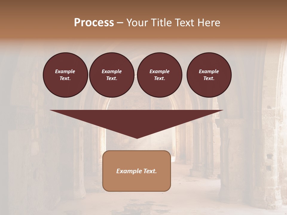 A Mystical View Of The Interior Of A Ruined Church PowerPoint Template