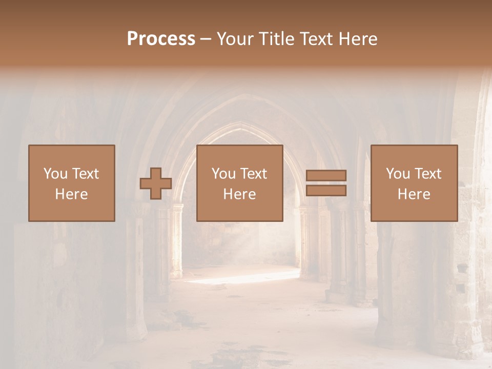 A Mystical View Of The Interior Of A Ruined Church PowerPoint Template