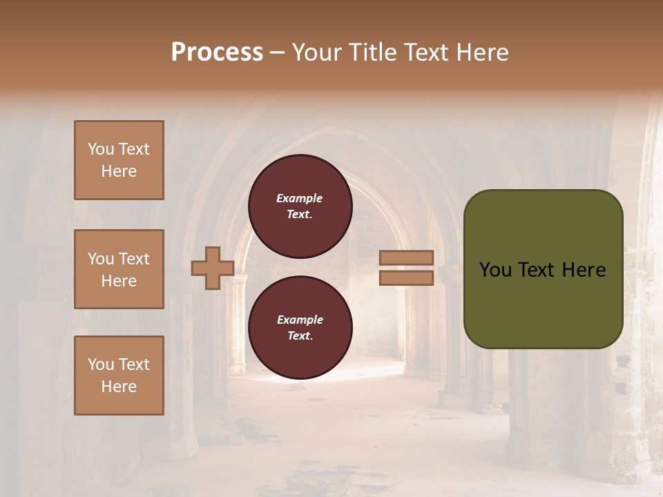A Mystical View Of The Interior Of A Ruined Church PowerPoint Template