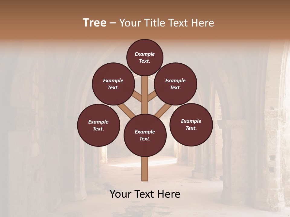 A Mystical View Of The Interior Of A Ruined Church PowerPoint Template
