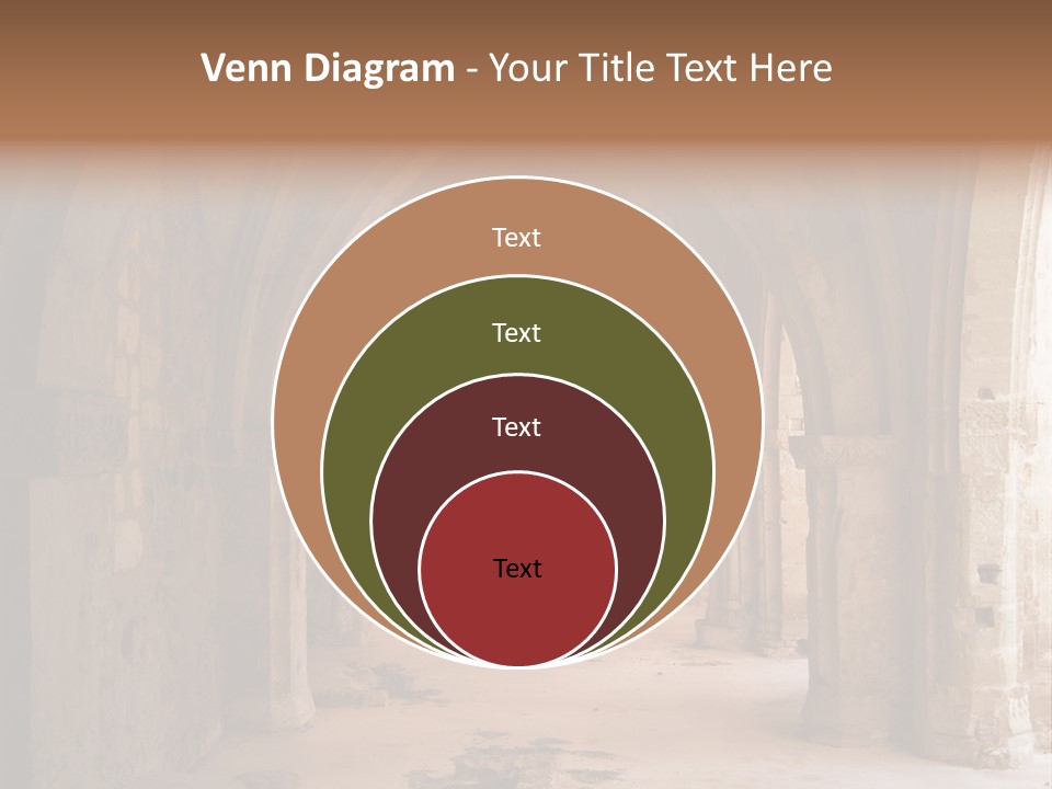 A Mystical View Of The Interior Of A Ruined Church PowerPoint Template