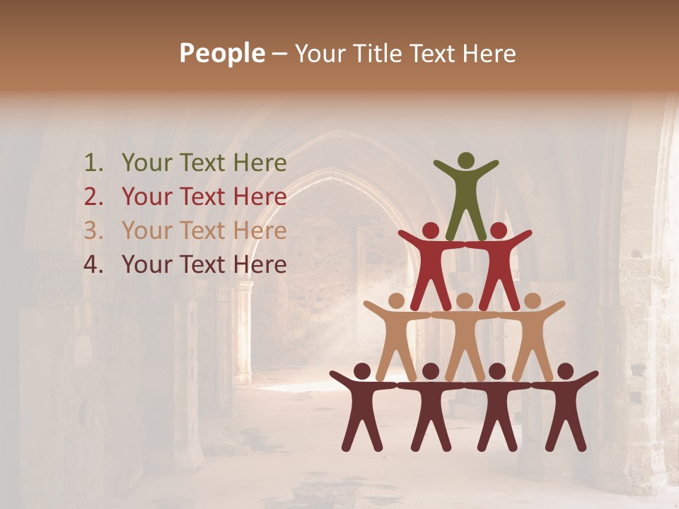 A Mystical View Of The Interior Of A Ruined Church PowerPoint Template