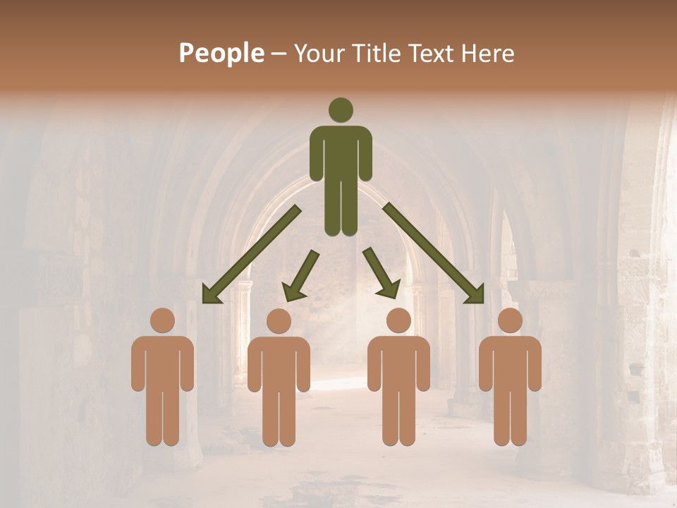 A Mystical View Of The Interior Of A Ruined Church PowerPoint Template