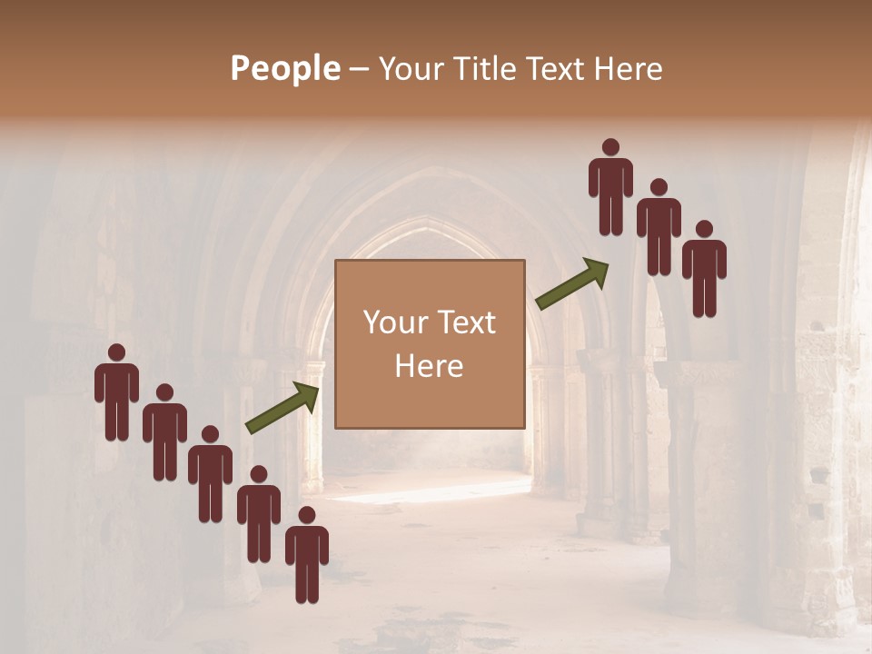 A Mystical View Of The Interior Of A Ruined Church PowerPoint Template