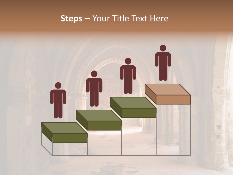 A Mystical View Of The Interior Of A Ruined Church PowerPoint Template