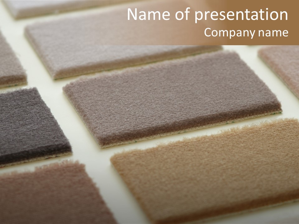 Close Up Of Carpet Samples PowerPoint Template