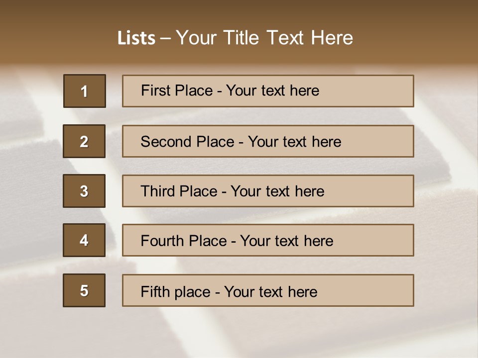 Close Up Of Carpet Samples PowerPoint Template