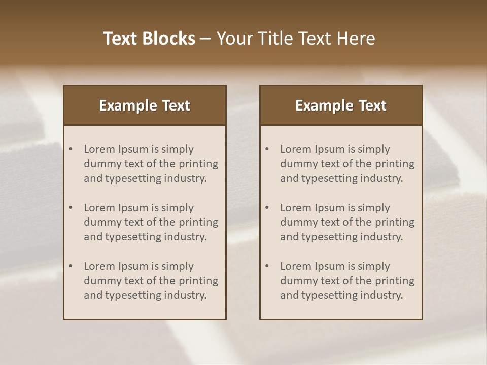 Close Up Of Carpet Samples PowerPoint Template