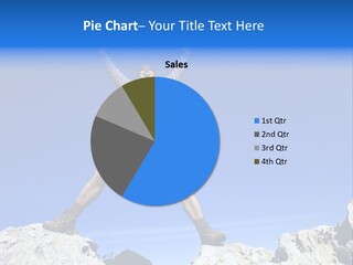 A Mountaineer Reaching The Summit, And Shouting With Joy, For His Achievement PowerPoint Template