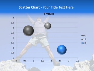 A Mountaineer Reaching The Summit, And Shouting With Joy, For His Achievement PowerPoint Template