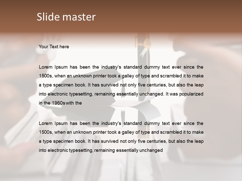 Hand Opening The Book Pile And The Graduation Accessories In The Center As Main Focus. PowerPoint Template