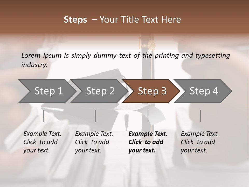 Hand Opening The Book Pile And The Graduation Accessories In The Center As Main Focus. PowerPoint Template