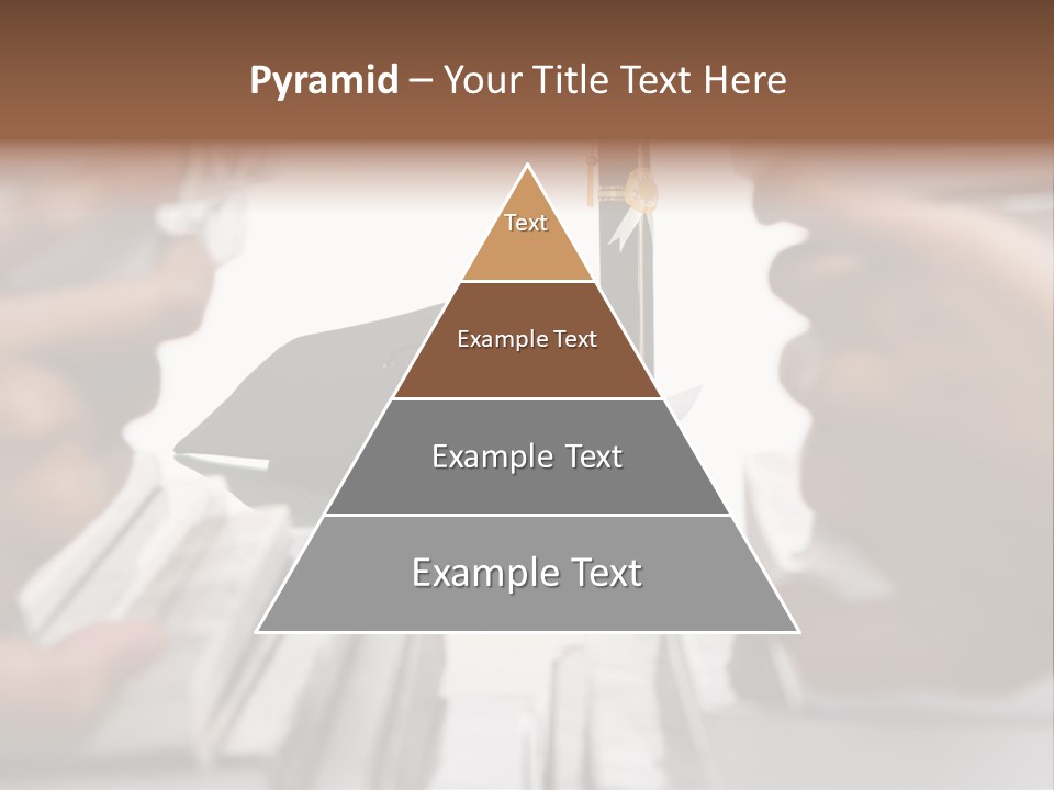 Hand Opening The Book Pile And The Graduation Accessories In The Center As Main Focus. PowerPoint Template