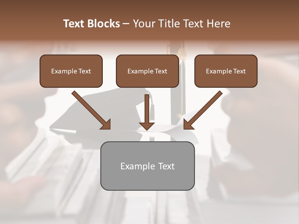 Hand Opening The Book Pile And The Graduation Accessories In The Center As Main Focus. PowerPoint Template