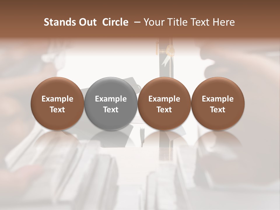 Hand Opening The Book Pile And The Graduation Accessories In The Center As Main Focus. PowerPoint Template