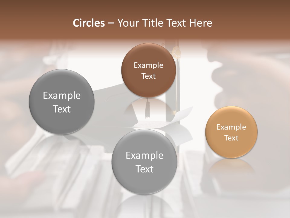 Hand Opening The Book Pile And The Graduation Accessories In The Center As Main Focus. PowerPoint Template
