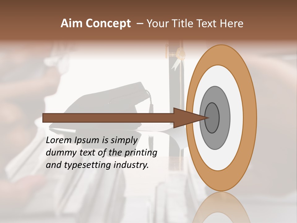 Hand Opening The Book Pile And The Graduation Accessories In The Center As Main Focus. PowerPoint Template